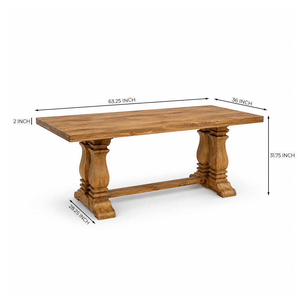 Regent 6 Seater Rectangular Wooden Dining Table