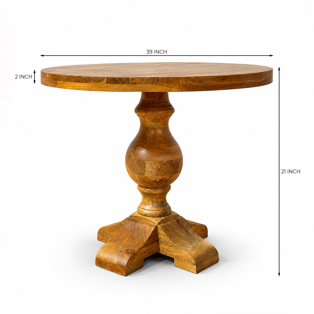 Arden 4 Seater Round Teak Wood Dining Table