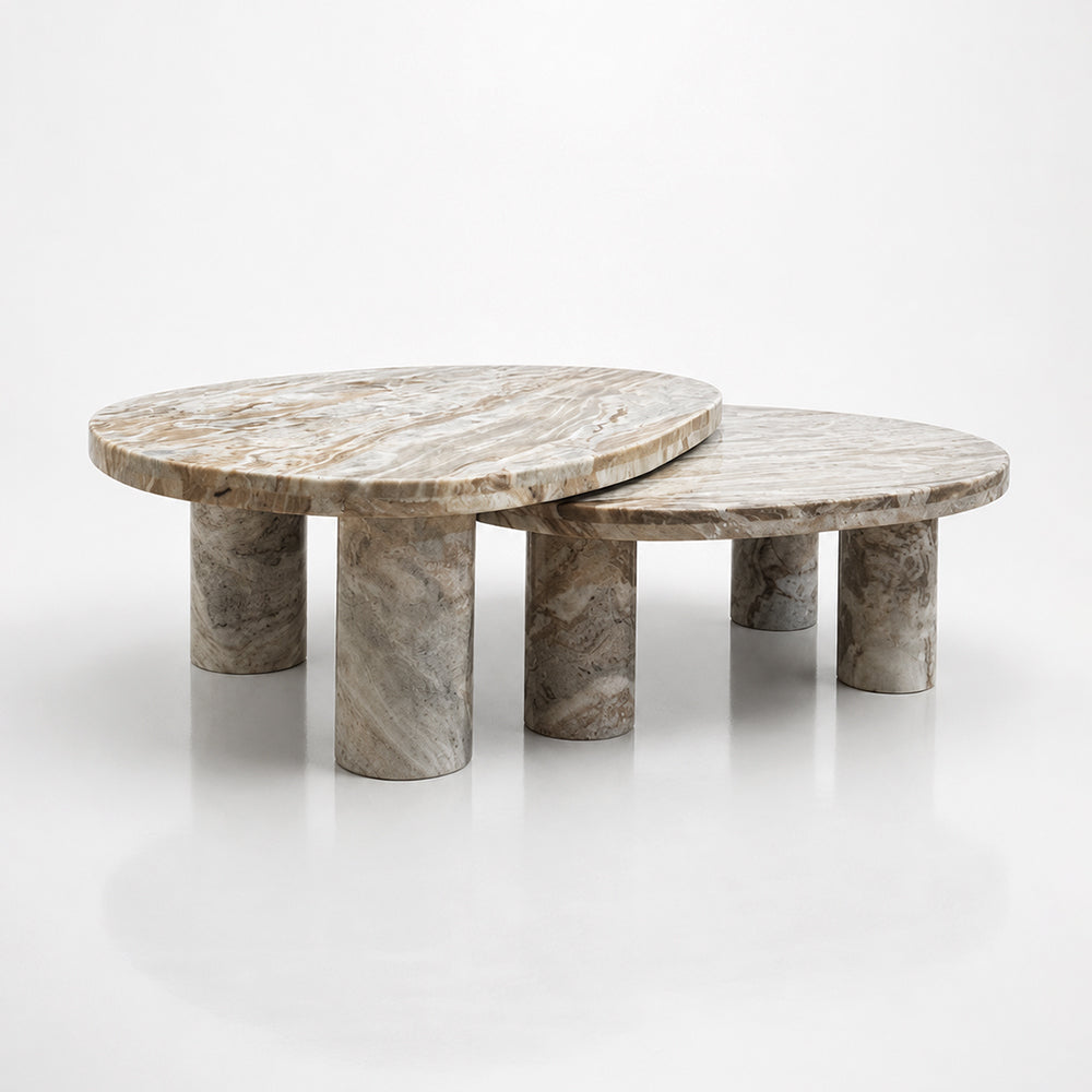 Blaze Sawar Marble Coffee Table Set of 2