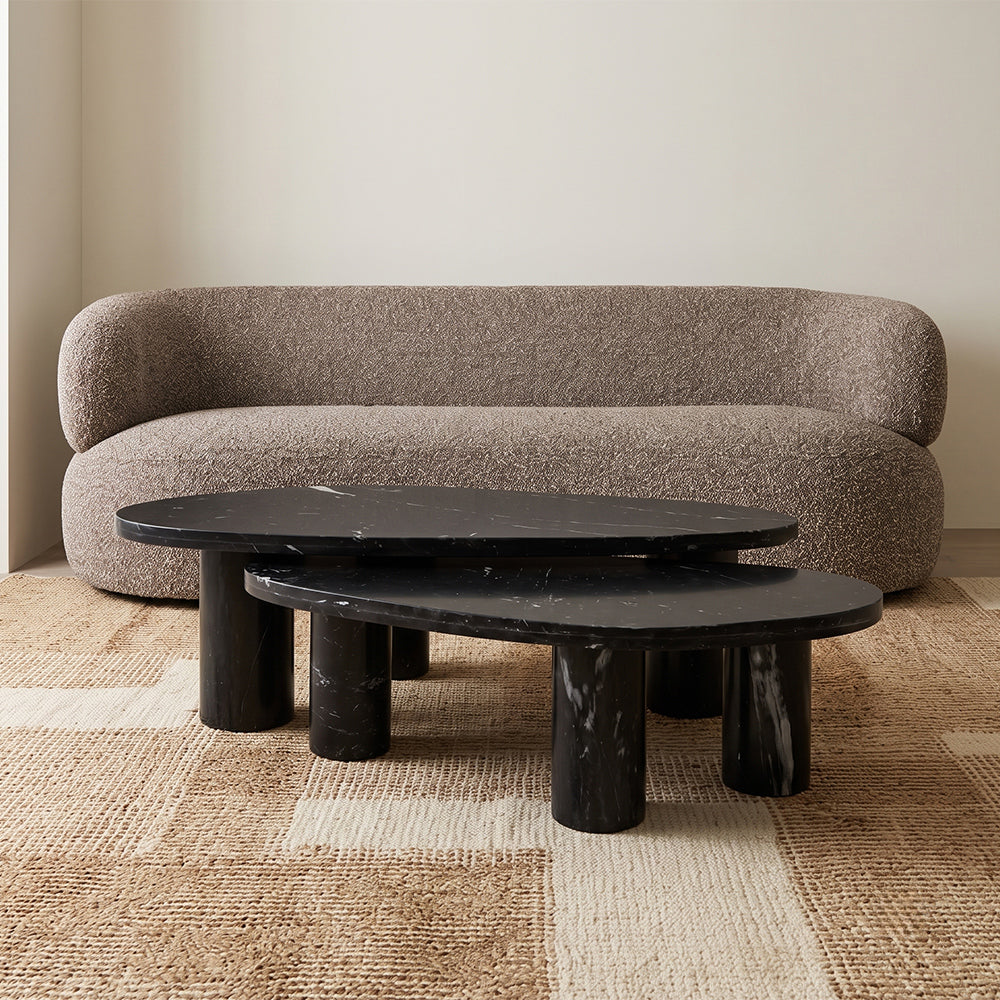 Blaze Black Marble Coffee Table Set of 2