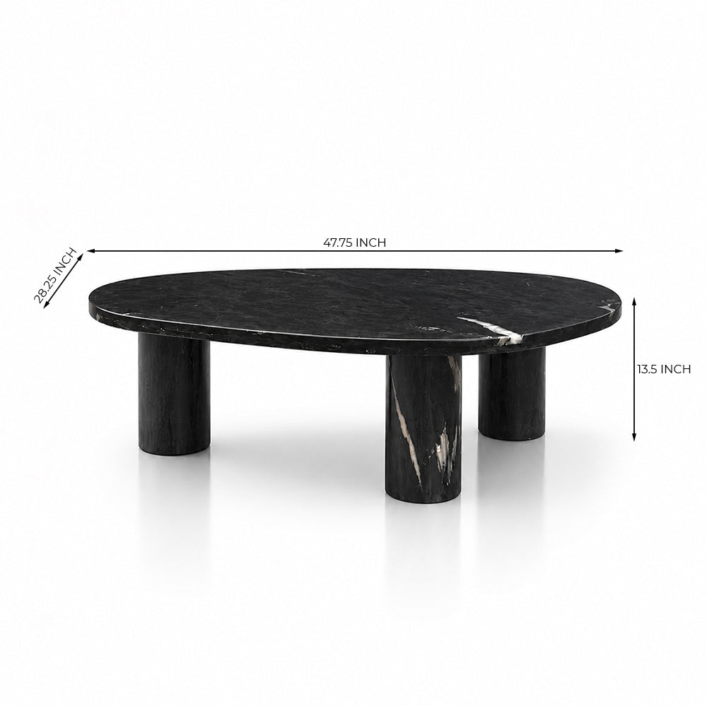 Blaze Black Marble Coffee Table Set of 2