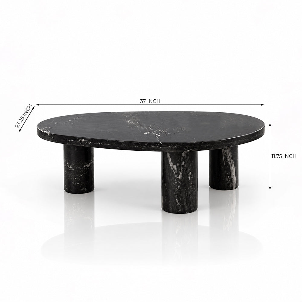 Blaze Black Marble Coffee Table Set of 2