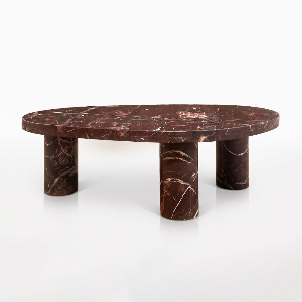 Blaze Red Marble Coffee Table Set of 2