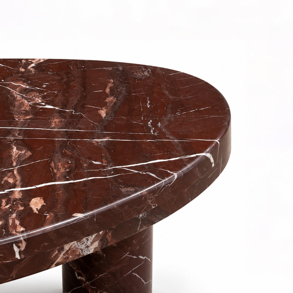 Blaze Red Marble Coffee Table Set of 2