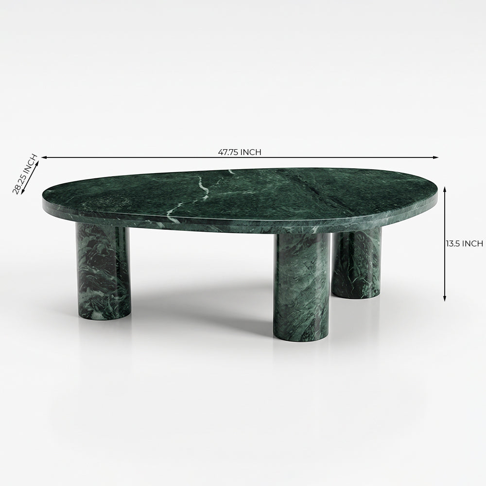 Blaze Green Marble Coffee Table Set of 2