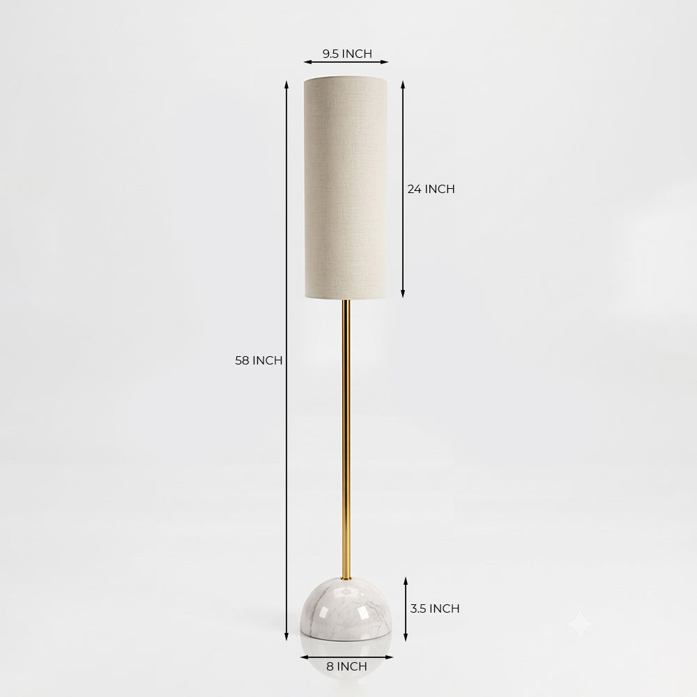 Stellan White Banswara Marble Base Floor Lamp