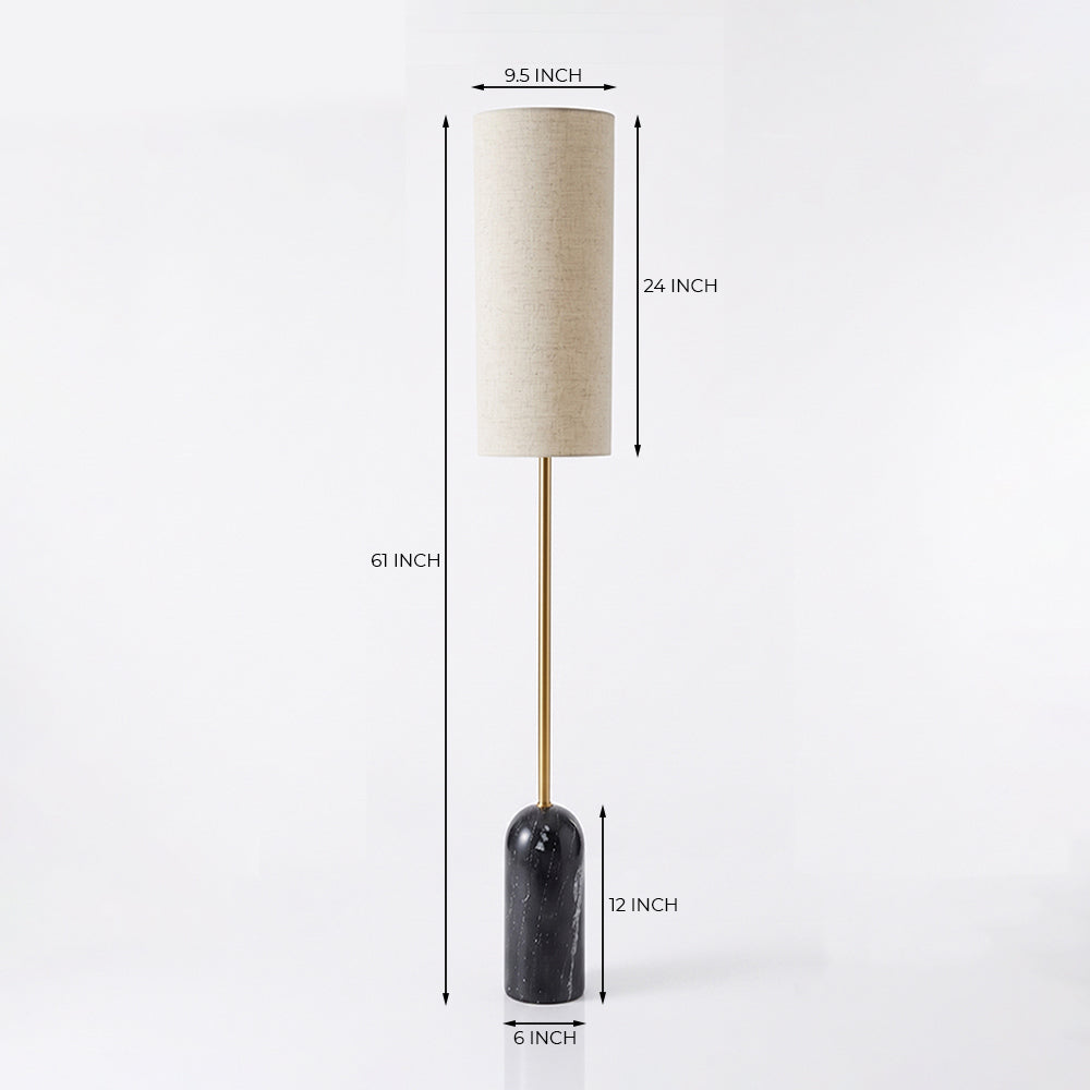 Greer Black Marble Base Floor Lamp