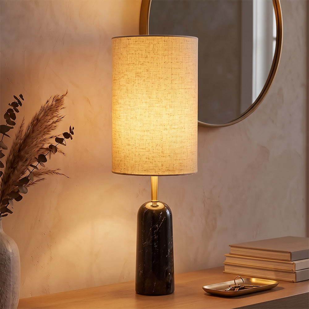 Lyra Black Marble Base Table Lamp