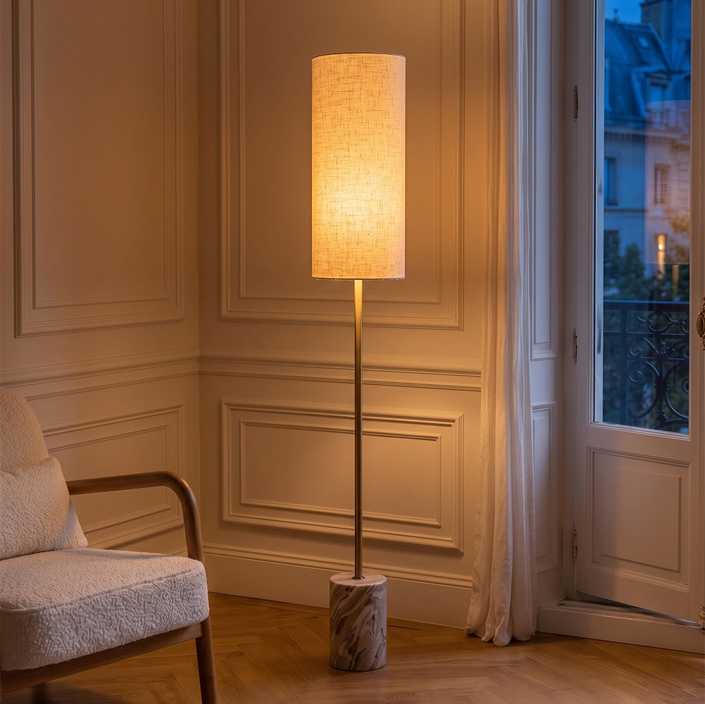 Magnus Sawar Marble Base Floor Lamp