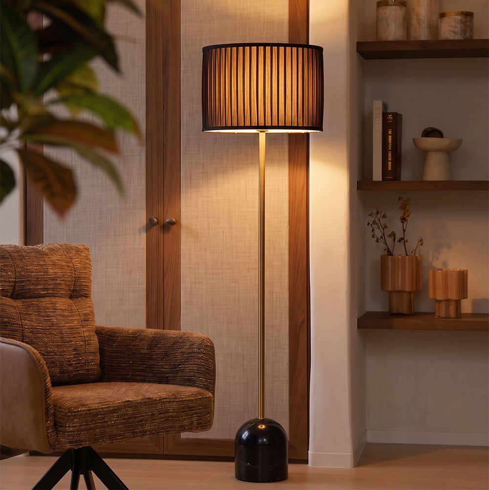 Drake Black Marble Base Floor Lamp