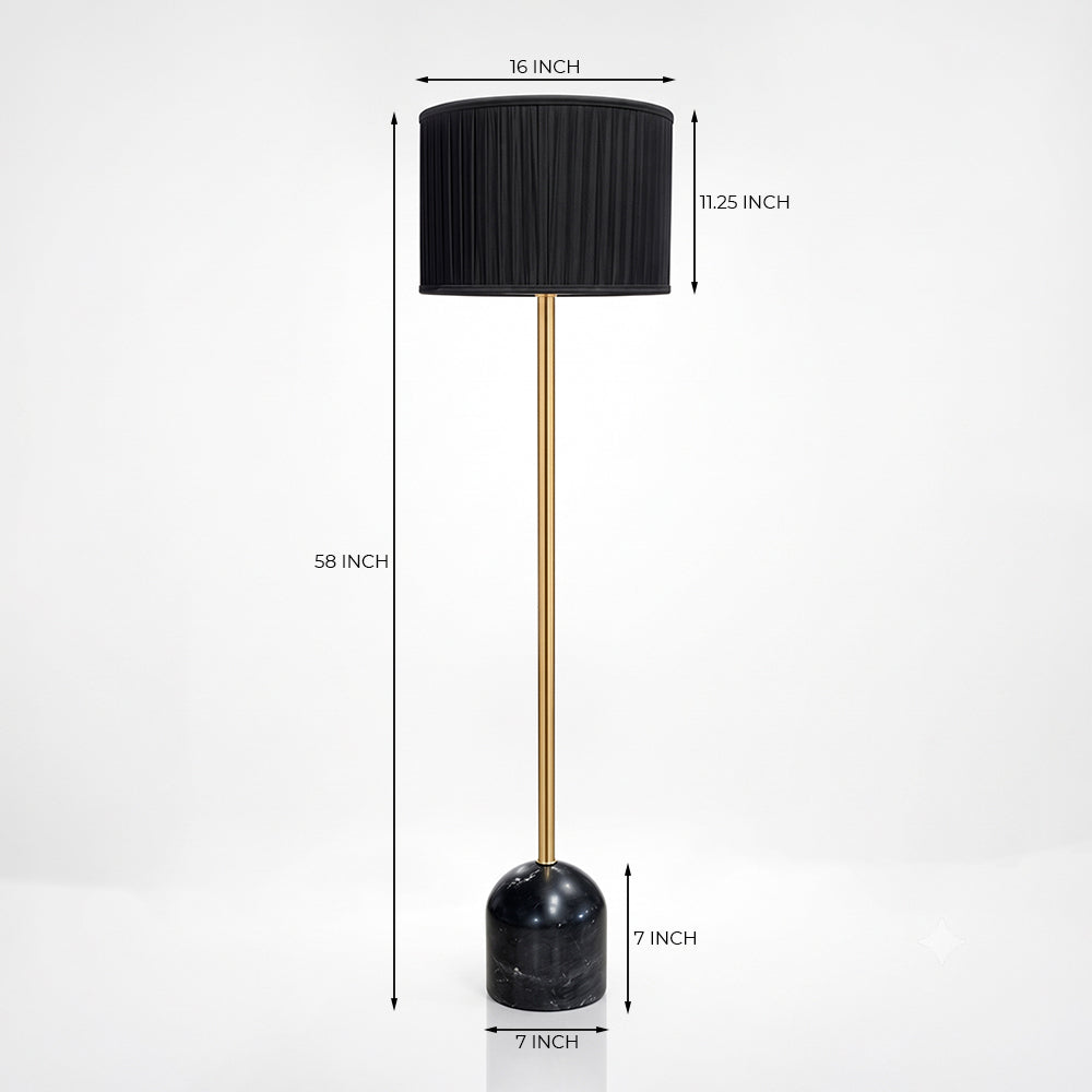 Drake Black Marble Base Floor Lamp
