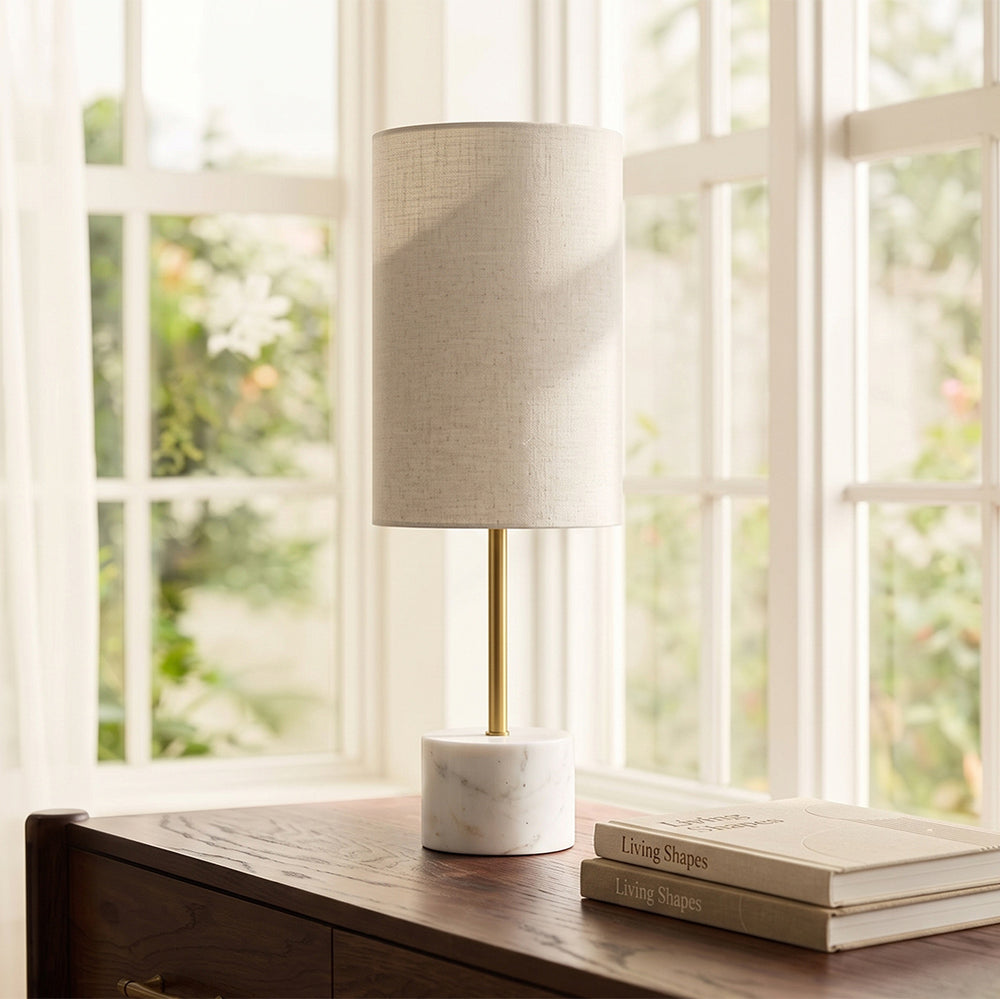 Isla White Banswara Marble Base Table Lamp