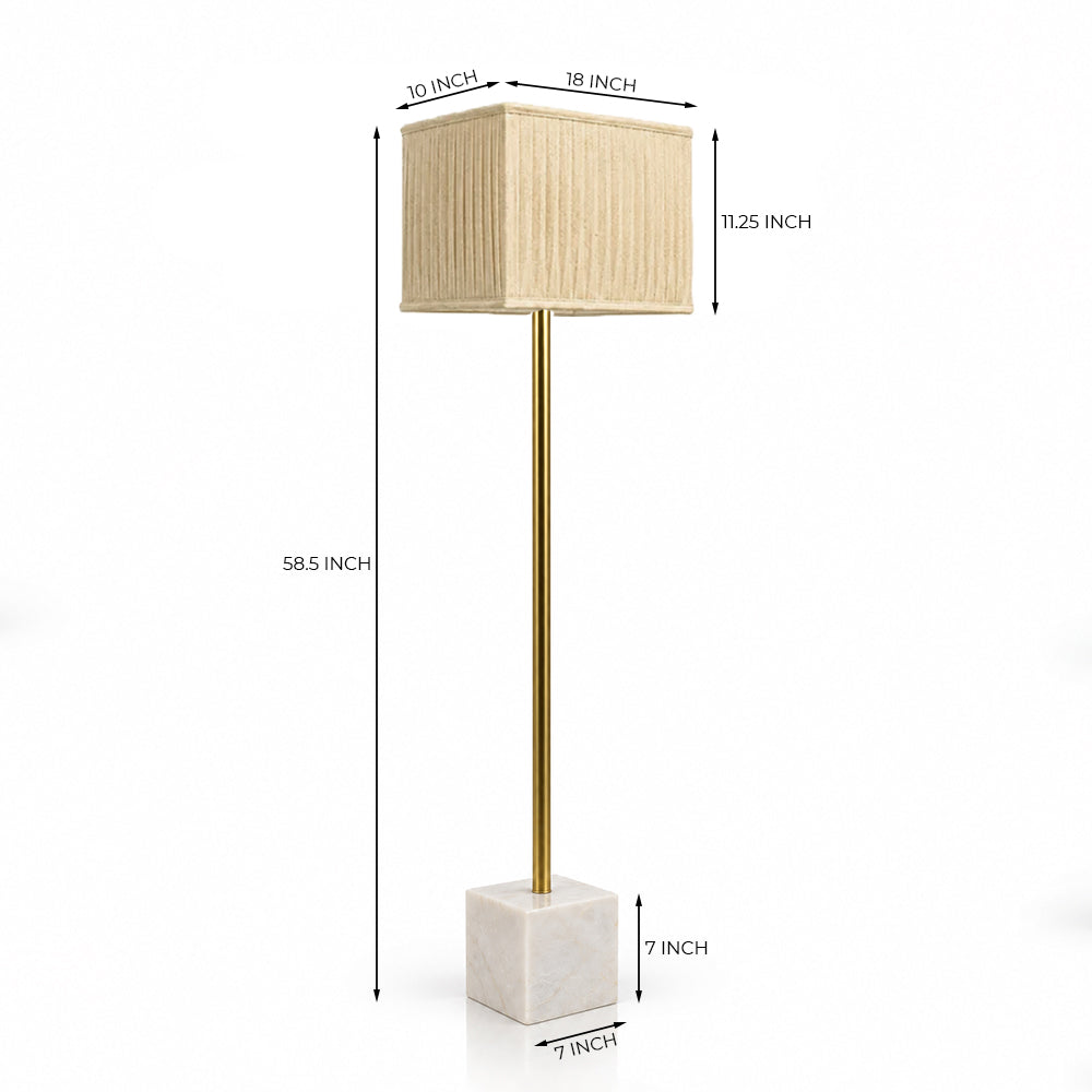 Felix White Banswara Marble Base Floor Lamp