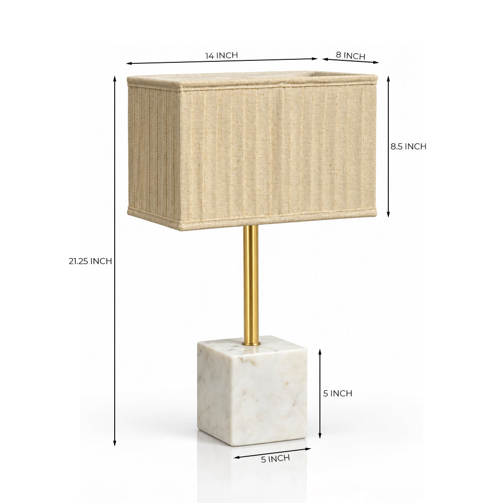 Pearl White Banswara Marble Base Table Lamp