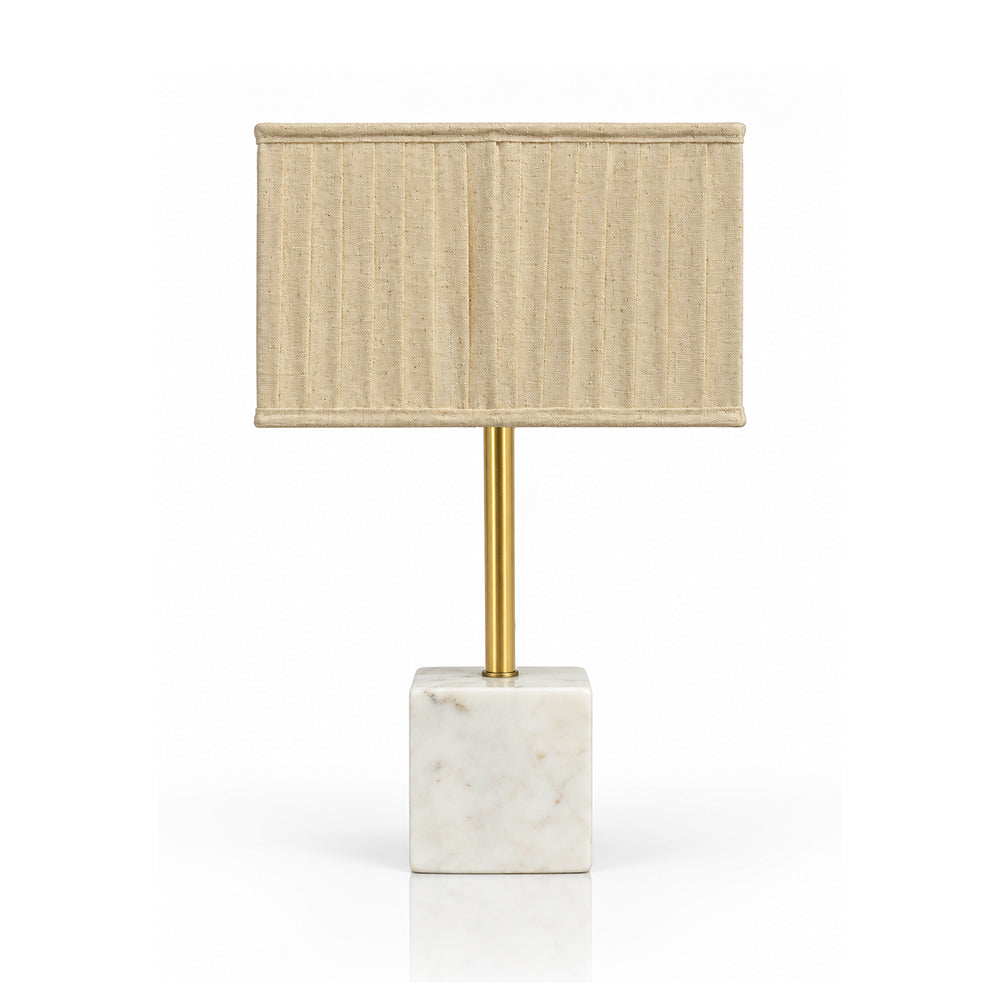 Pearl White Banswara Marble Base Table Lamp