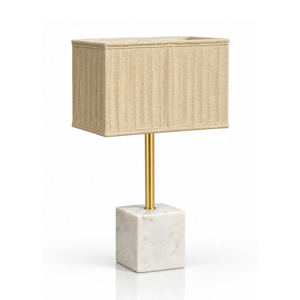 Pearl White Banswara Marble Base Table Lamp