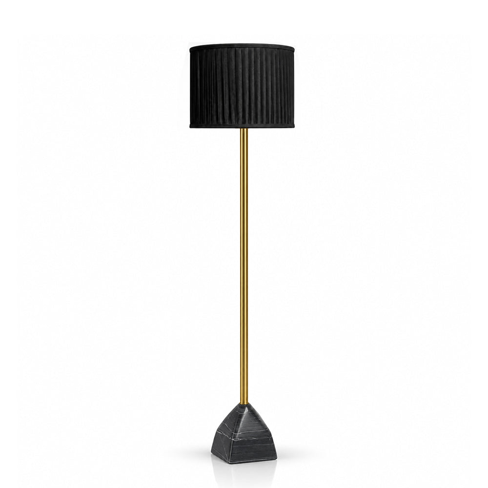 Wolfe Black Marble Base Floor Lamp