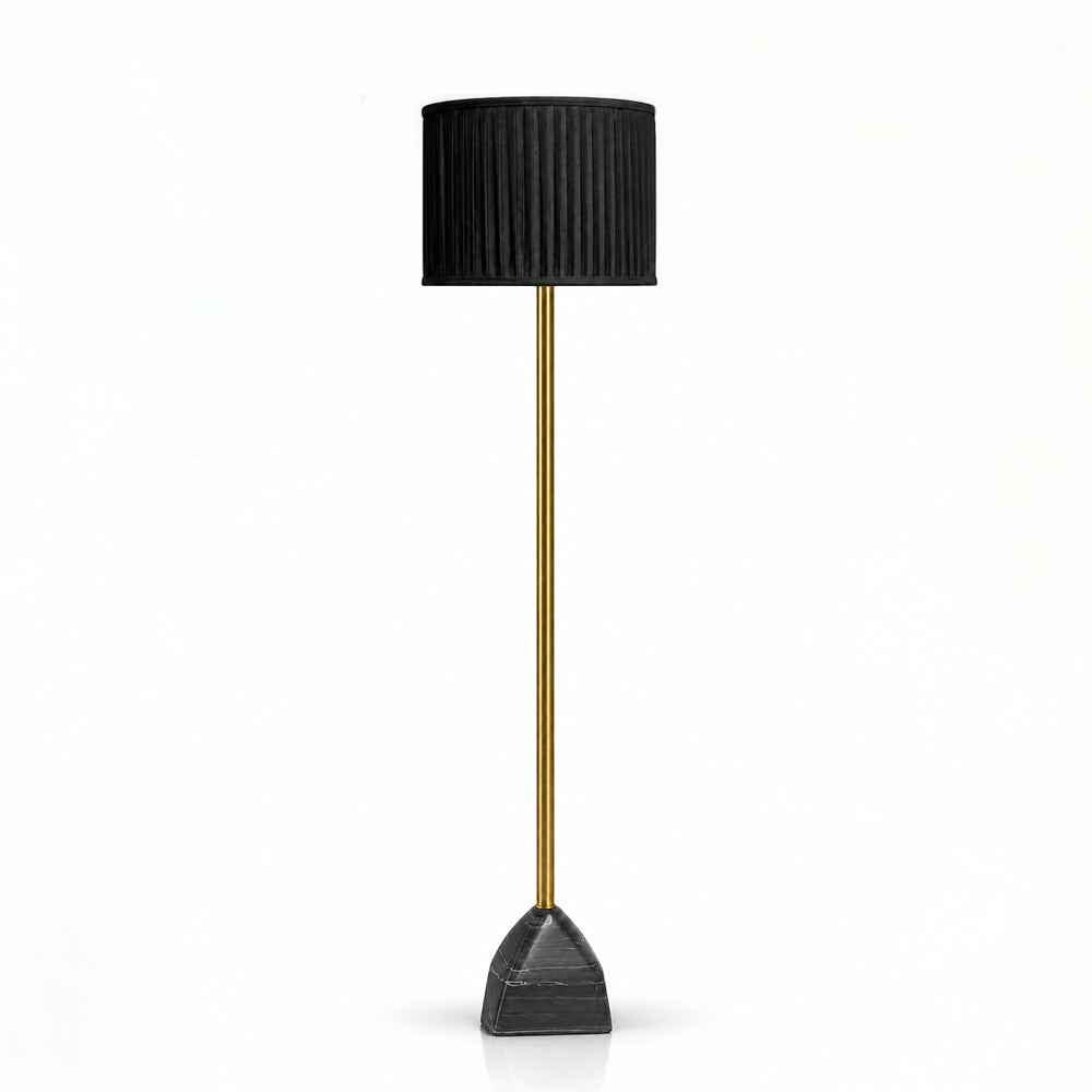 Wolfe Black Marble Base Floor Lamp