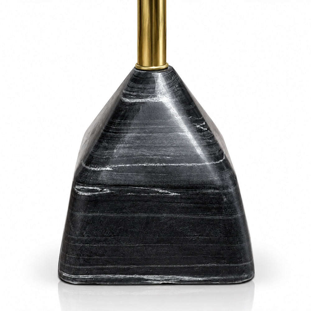 Wolfe Black Marble Base Floor Lamp