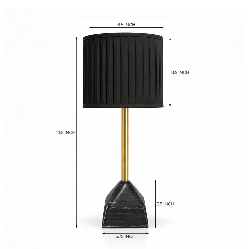 Tilda Black Marble Base Table Lamp