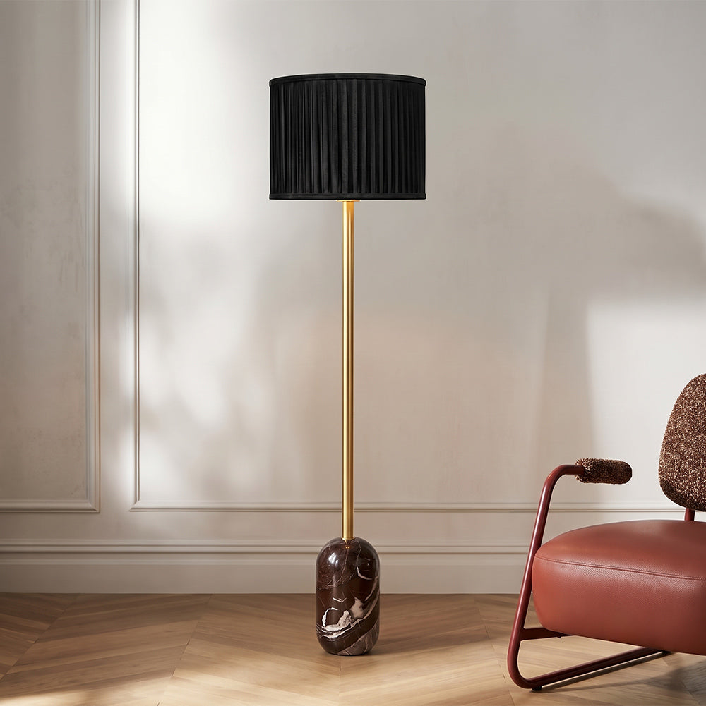 Garnet Red Marble Base Floor Lamp