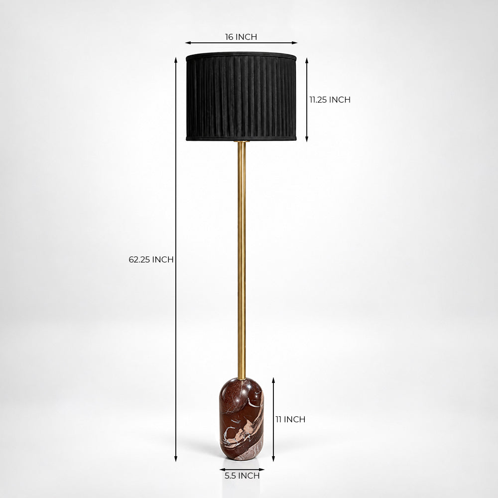 Garnet Red Marble Base Floor Lamp