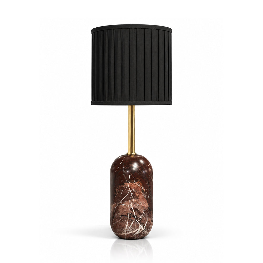 Ruby Red Marble Base Table Lamp