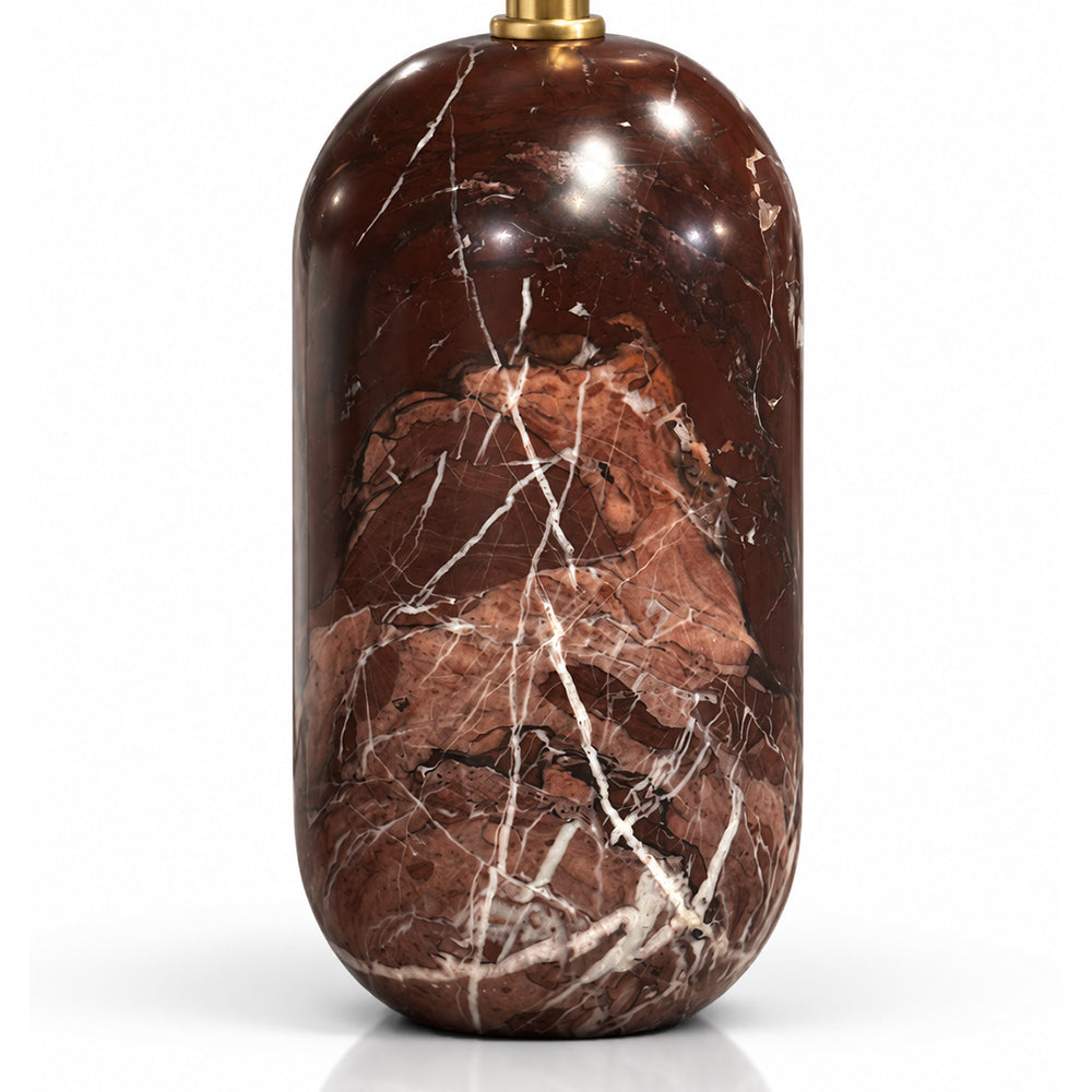 Ruby Red Marble Base Table Lamp