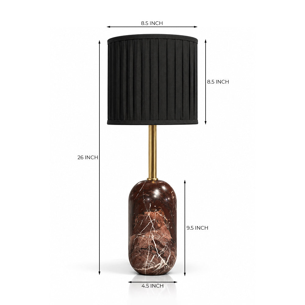 Ruby Red Marble Base Table Lamp