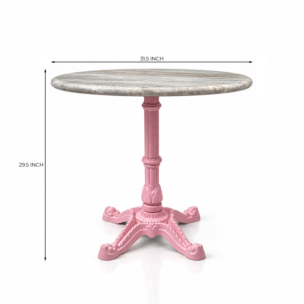 Avalon Sawar Marble Restaurant Table with Metal Legs - Large
