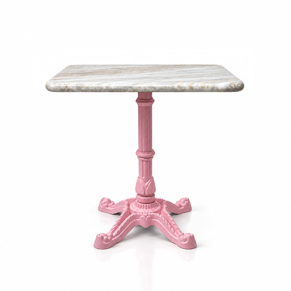 Calloway Sawar Marble Restaurant Table with Metal Legs - Medium