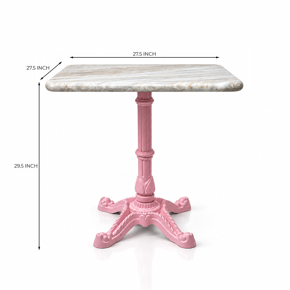 Calloway Sawar Marble Restaurant Table with Metal Legs - Medium