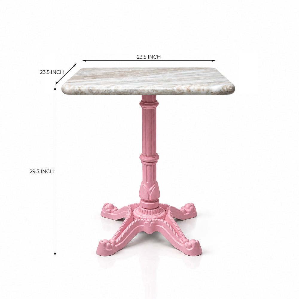 Calloway Sawar Marble Restaurant Table with Metal Legs - Small