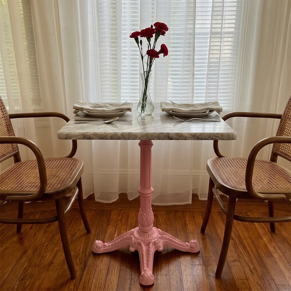Summit Sawar Marble Restaurant Table with Metal Legs - Medium