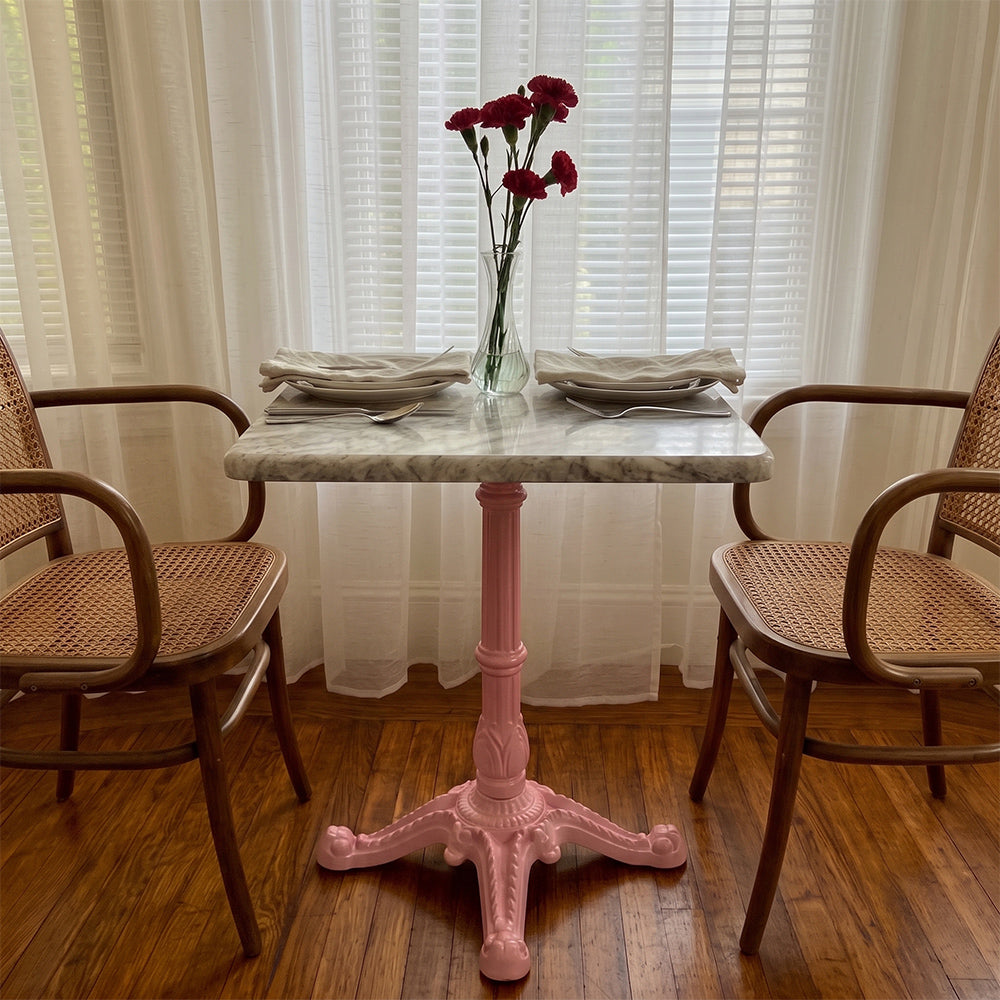 Summit Sawar Marble Restaurant Table with Metal Legs - Small