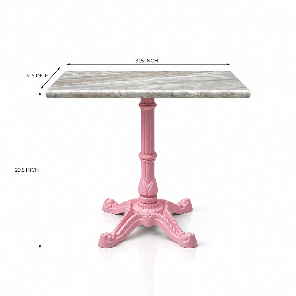 Summit Sawar Marble Restaurant Table with Metal Legs - Large