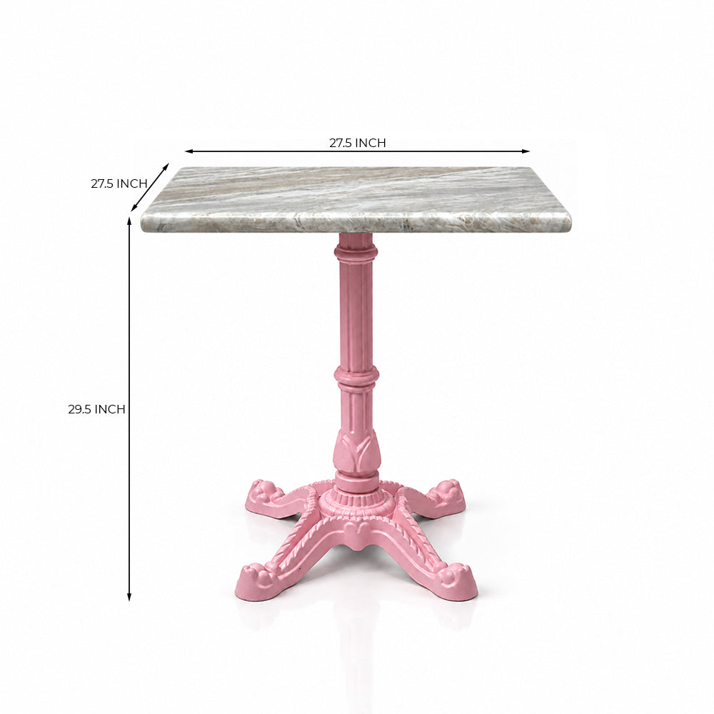 Summit Sawar Marble Restaurant Table with Metal Legs - Medium