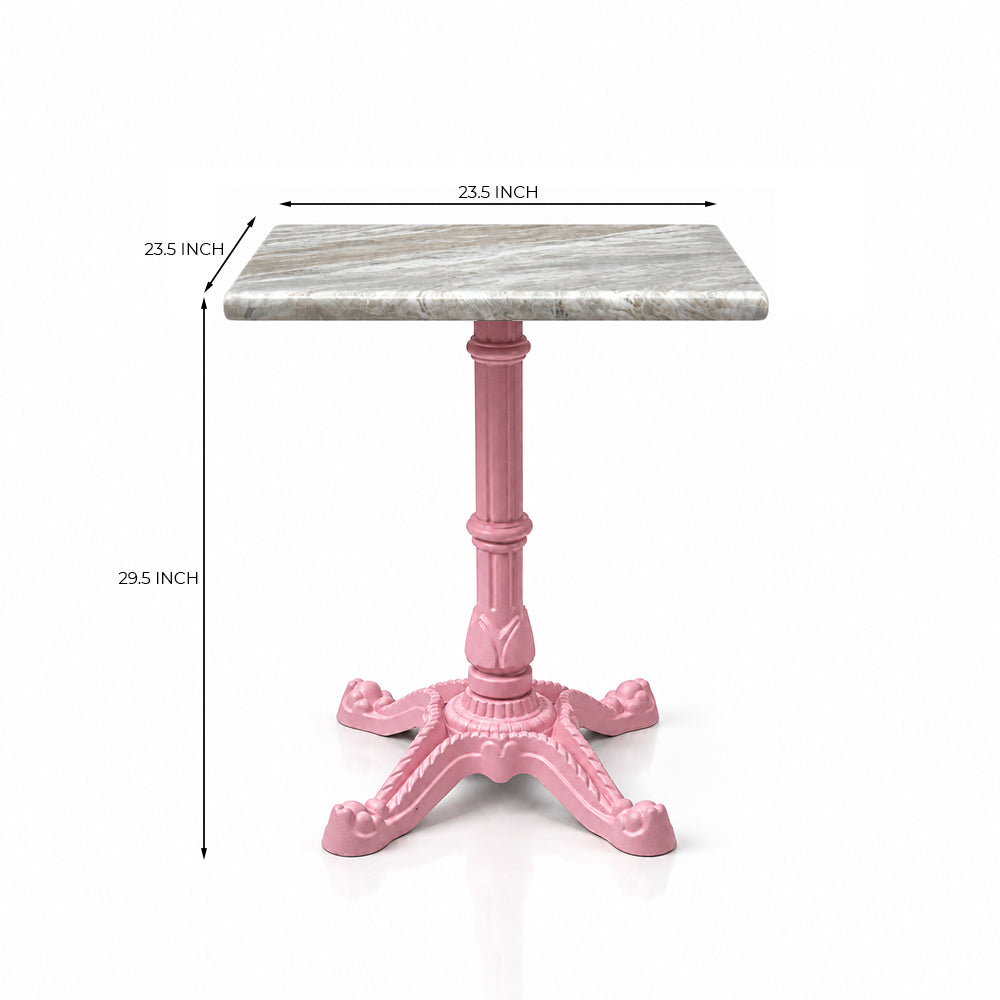 Summit Sawar Marble Restaurant Table with Metal Legs - Small