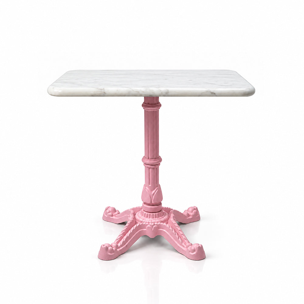 Frost White Banswara Marble Restaurant Table with Metal Legs - Medium