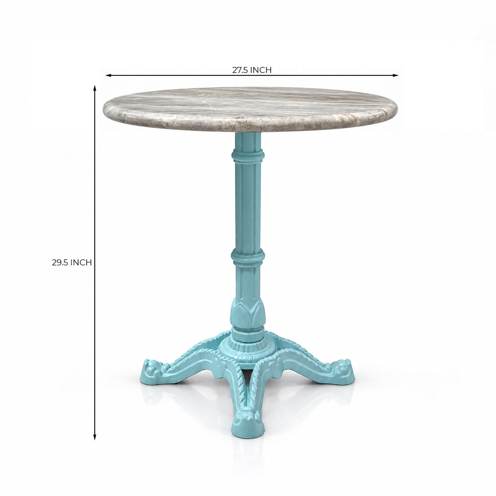 Haven Sawar Marble Restaurant Table with Metal Legs - Medium
