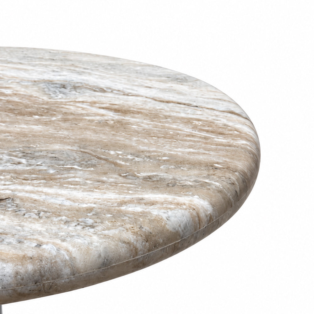 Haven Sawar Marble Restaurant Table with Metal Legs - Small