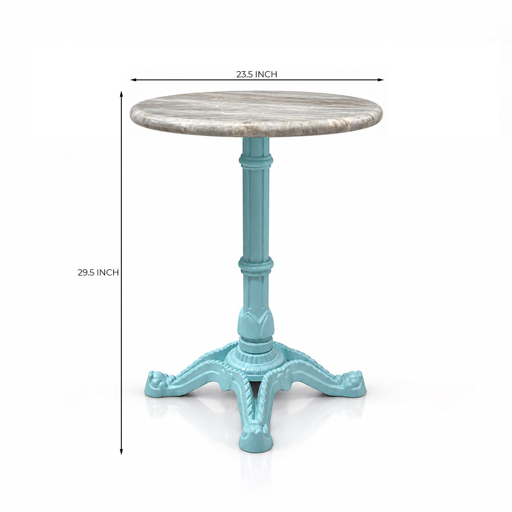 Haven Sawar Marble Restaurant Table with Metal Legs - Small