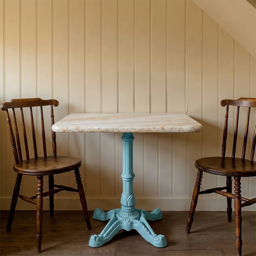 Ridgeway Sawar Marble Restaurant Table with Metal Legs - Large