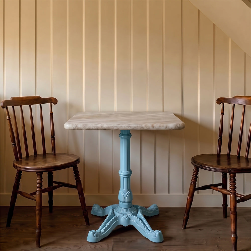 Ridgeway Sawar Marble Restaurant Table with Metal Legs - Small