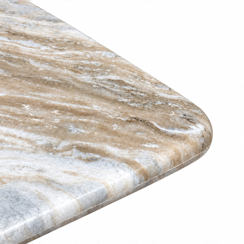 Ridgeway Sawar Marble Restaurant Table with Metal Legs - Large