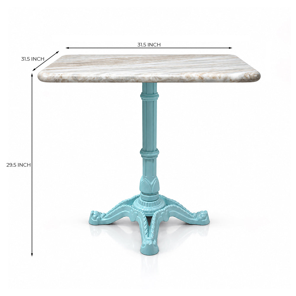 Ridgeway Sawar Marble Restaurant Table with Metal Legs - Large