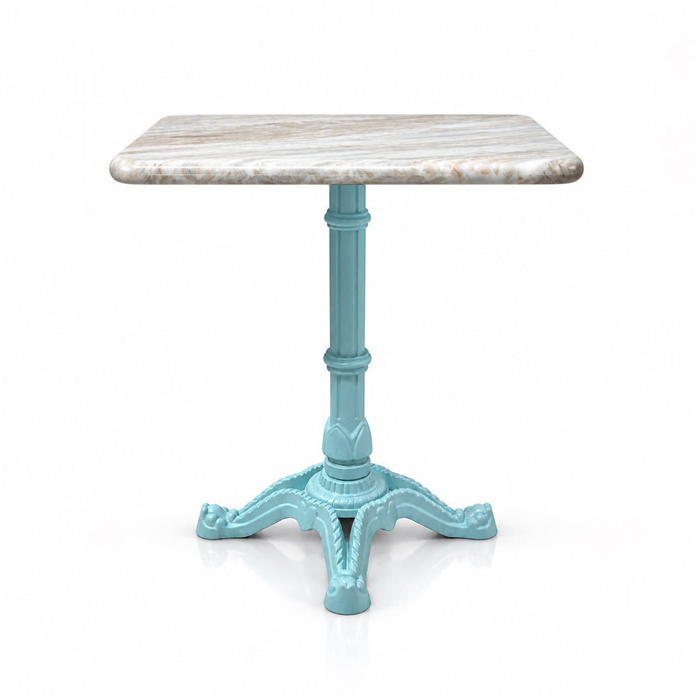 Ridgeway Sawar Marble Restaurant Table with Metal Legs - Medium