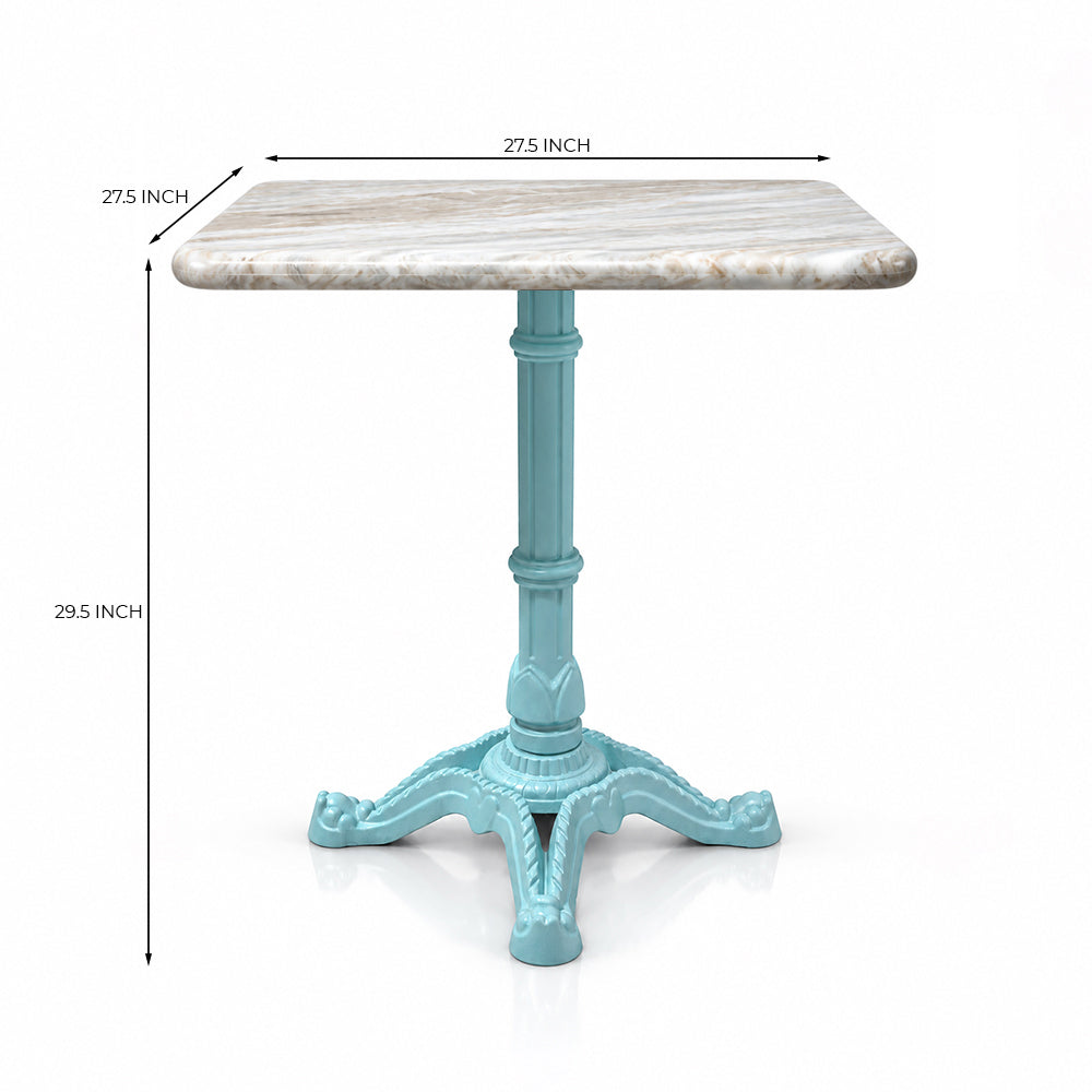 Ridgeway Sawar Marble Restaurant Table with Metal Legs - Medium