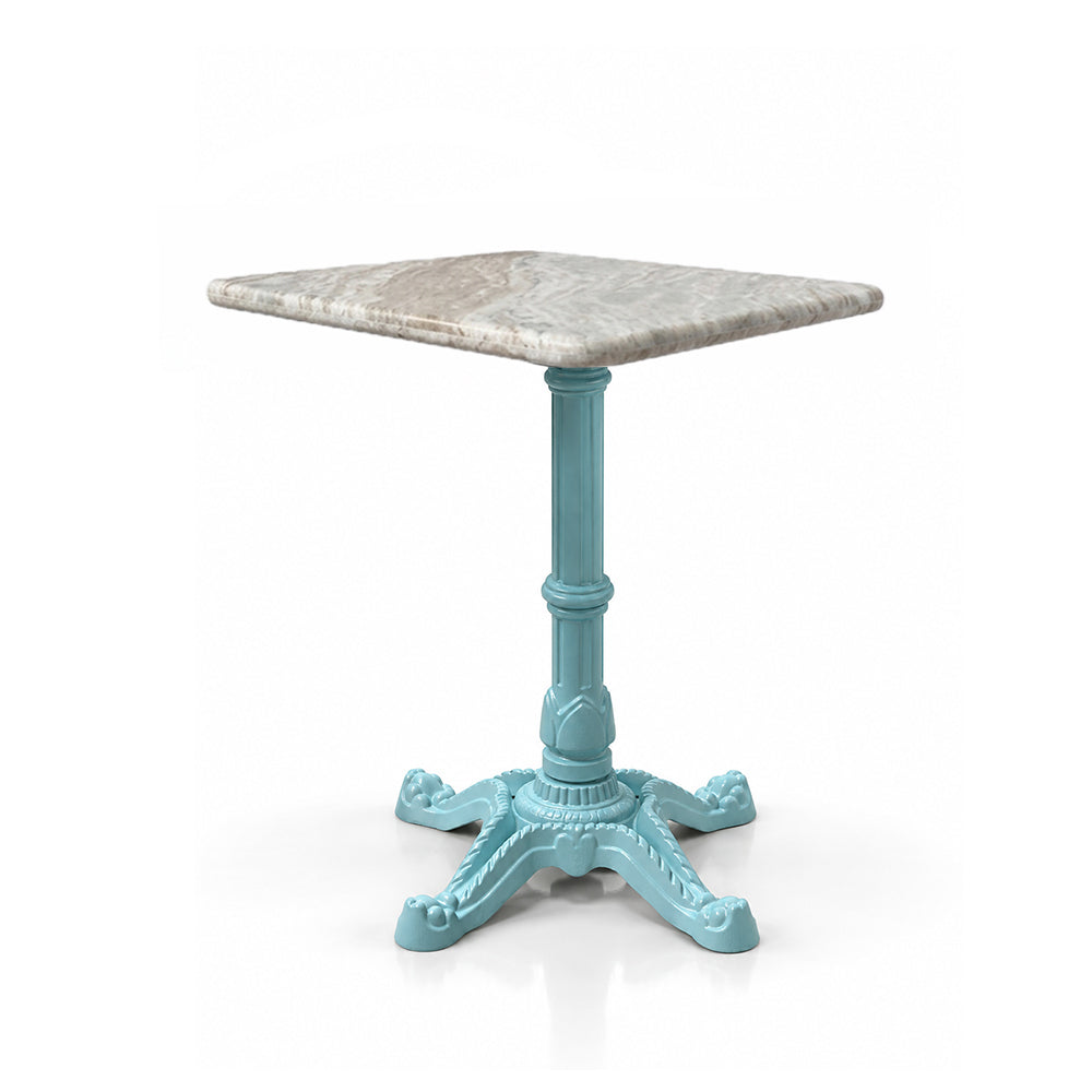 Ridgeway Sawar Marble Restaurant Table with Metal Legs - Small