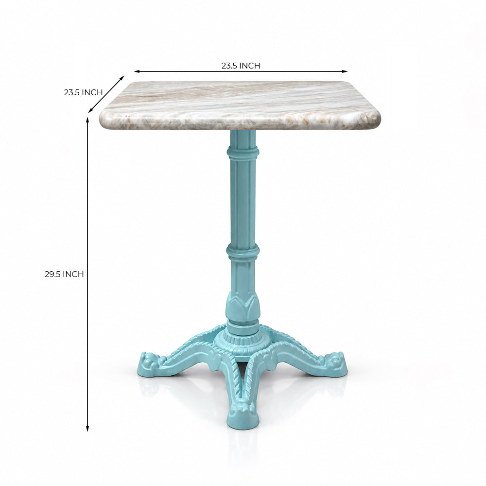 Ridgeway Sawar Marble Restaurant Table with Metal Legs - Small